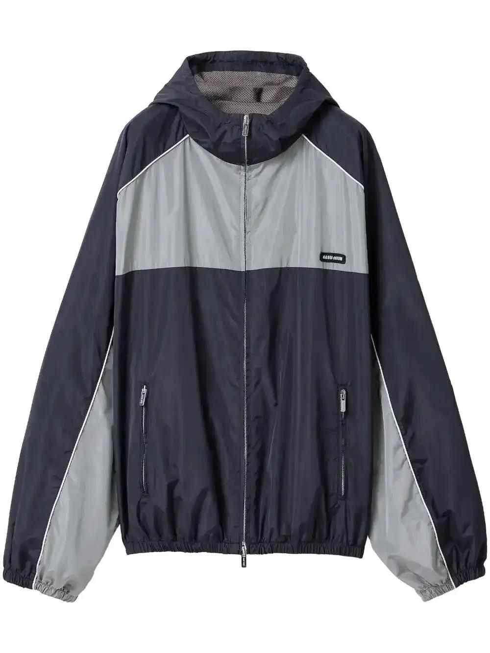 miu-miu-Blue-Logo-Print-Bomber miu-miu-Blue-Logo-Print-Bomber