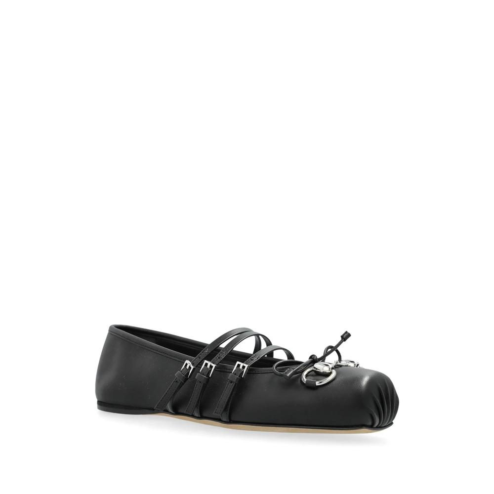 バレエシューズ GUCCI BLACK LEATHER BALLERINAS Gucci Gucci Black Leather Ballerinas EU 36 - Shoes - Free