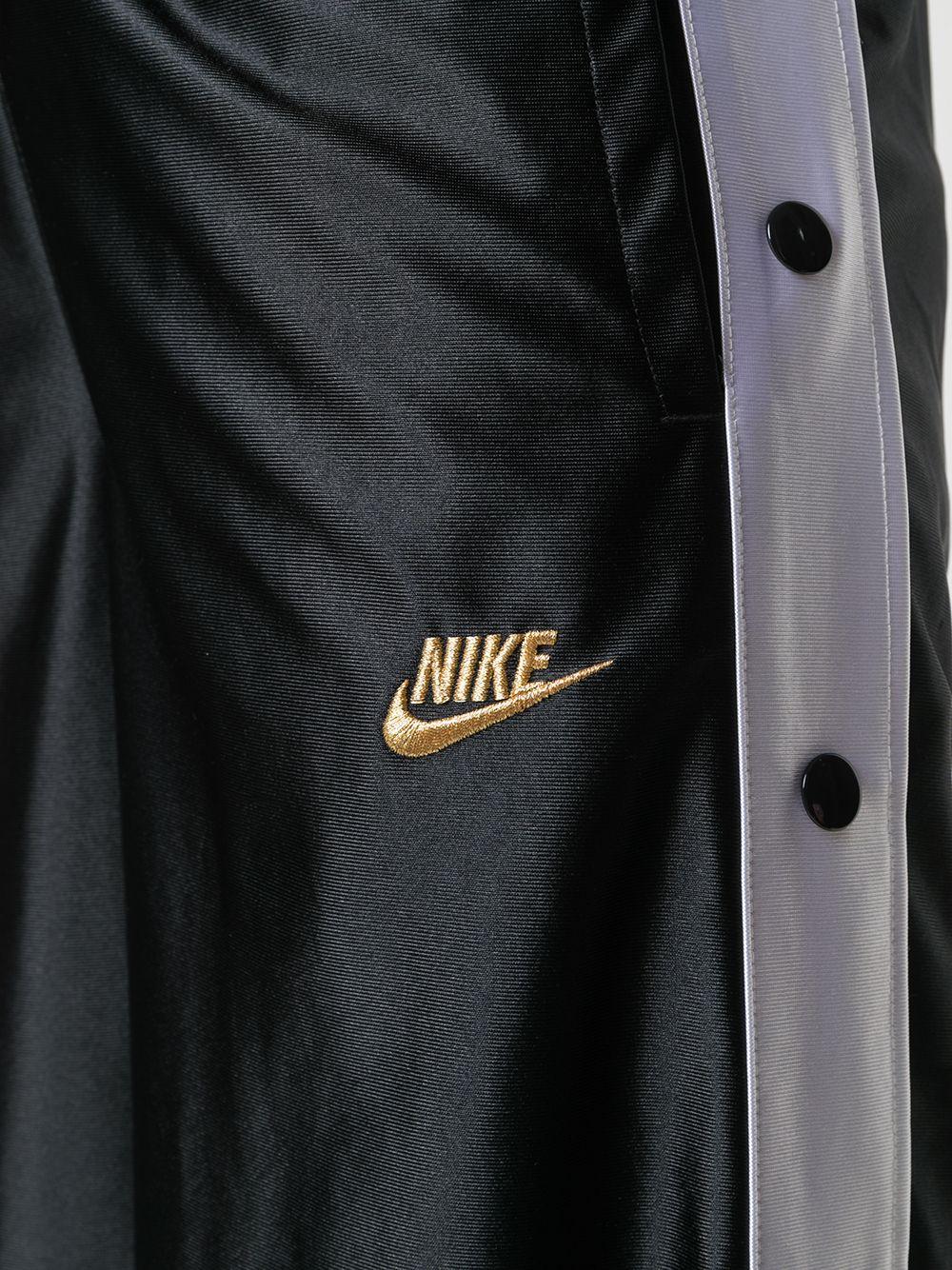 nike black and white popper track pants