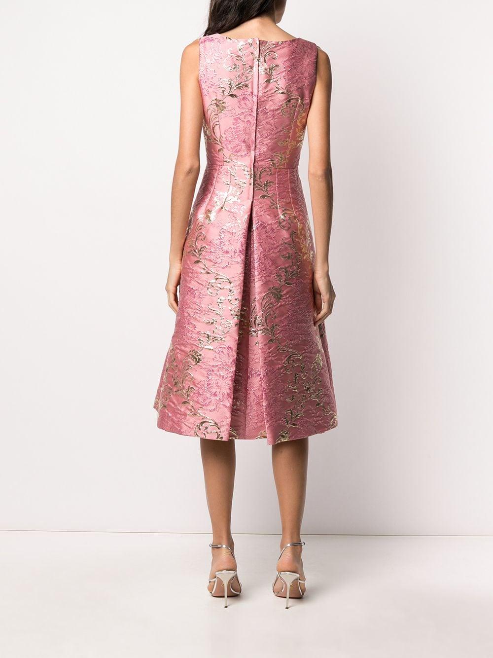 Dolce & Gabbana Jacquard Floral Pattern Dress in Pink | Lyst