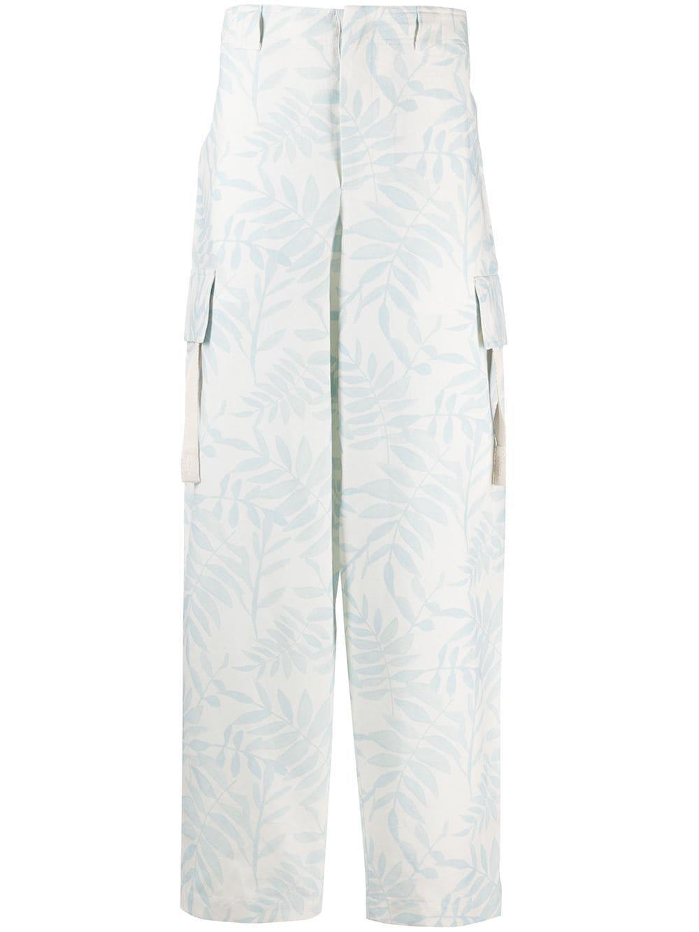 leaf print cargo pants