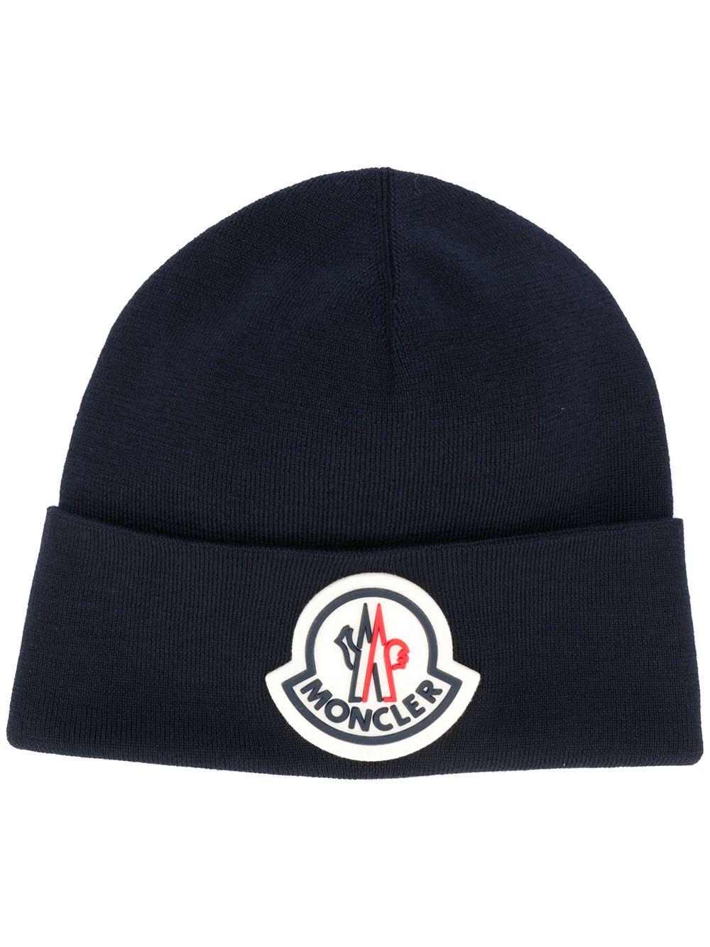 Moncler Wool Oversized Logo Beanie in 