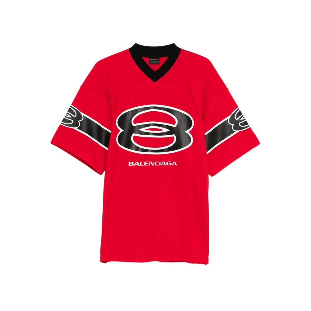 【25AW】BALENCIAGA AMERICAN FOOTBALL Tシャツ ロゴ 半袖 Buy Balenciaga Soccer T-Shirt 'Red/White' - 641666 TJV05