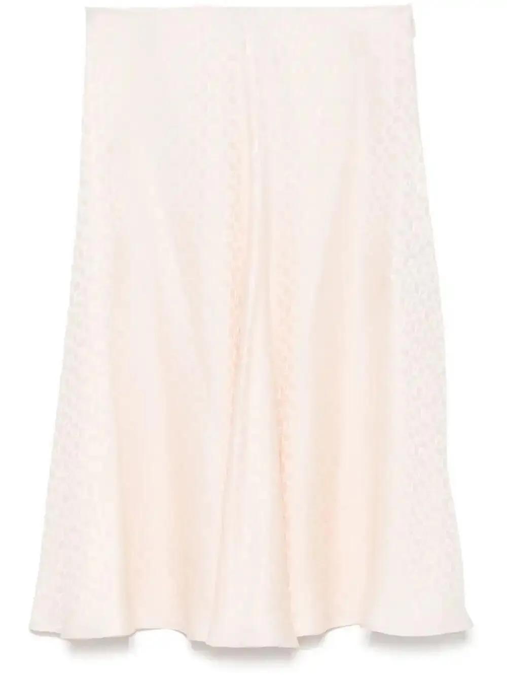 スカート FENDI Skirt in pink FF silk FENDI SILK TOP | Pink Silk skirt Fendi