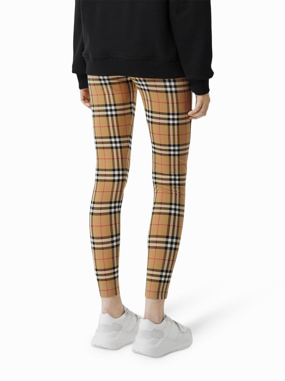 Burberry Logo Detail Vintage Check Leggings in Brown Lyst