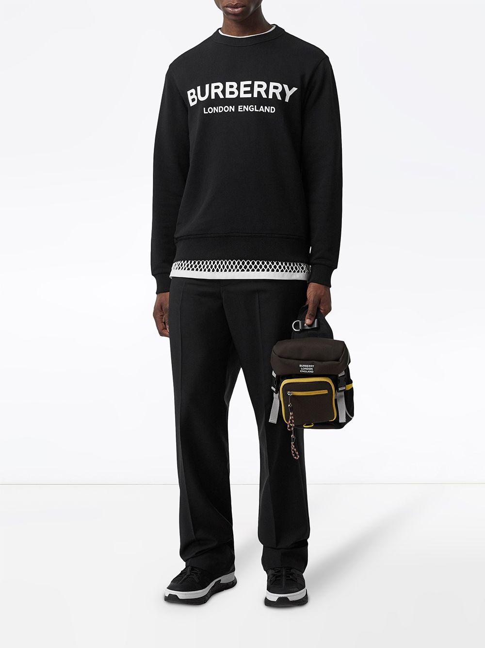 Burberry Cotton Logo Sweatshirt in Black for Men | Lyst