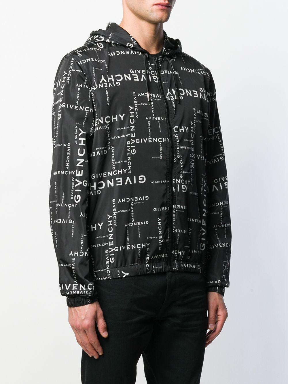 Givenchy Synthetic Logo Print Lightweight Jacket in Black for Men 