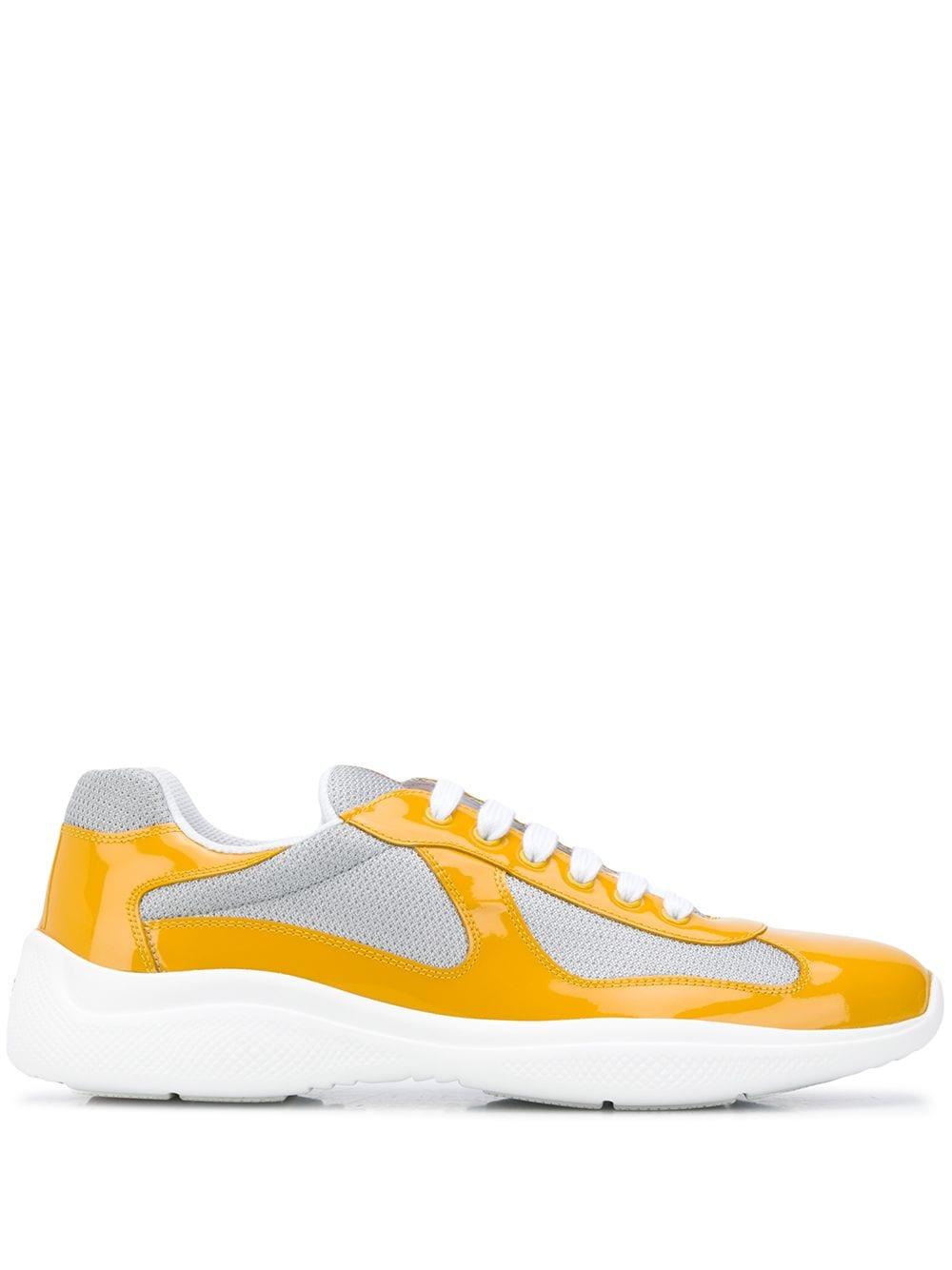 Prada Leather New America's Cup Low-top Sneakers in Silver (Metallic) for  Men - Lyst