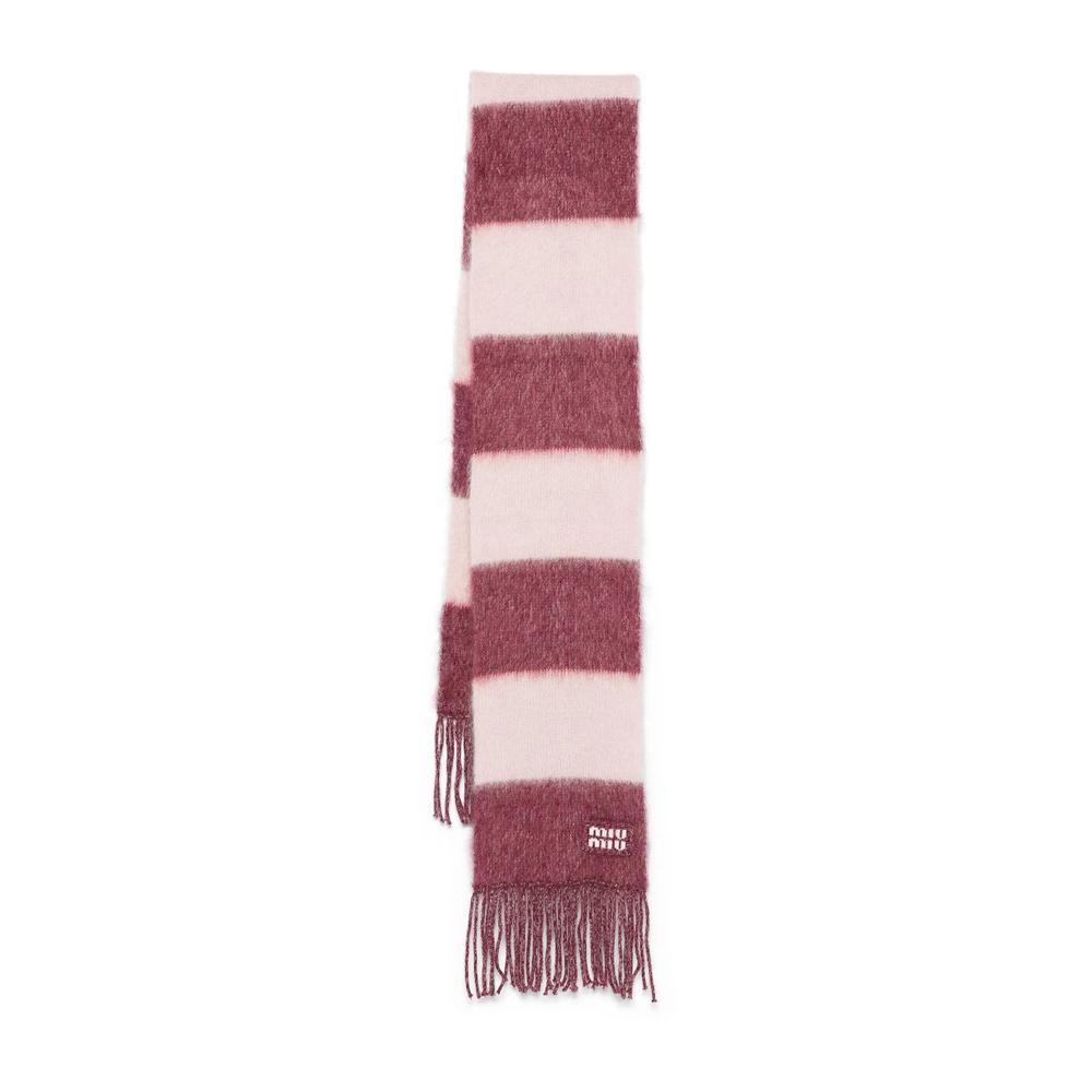 ヘアアクセサリー MIUMIU STRIPED MOHAIR BLEND SCARF Miu Miu Scarves and mufflers for Women | Online Sale up to