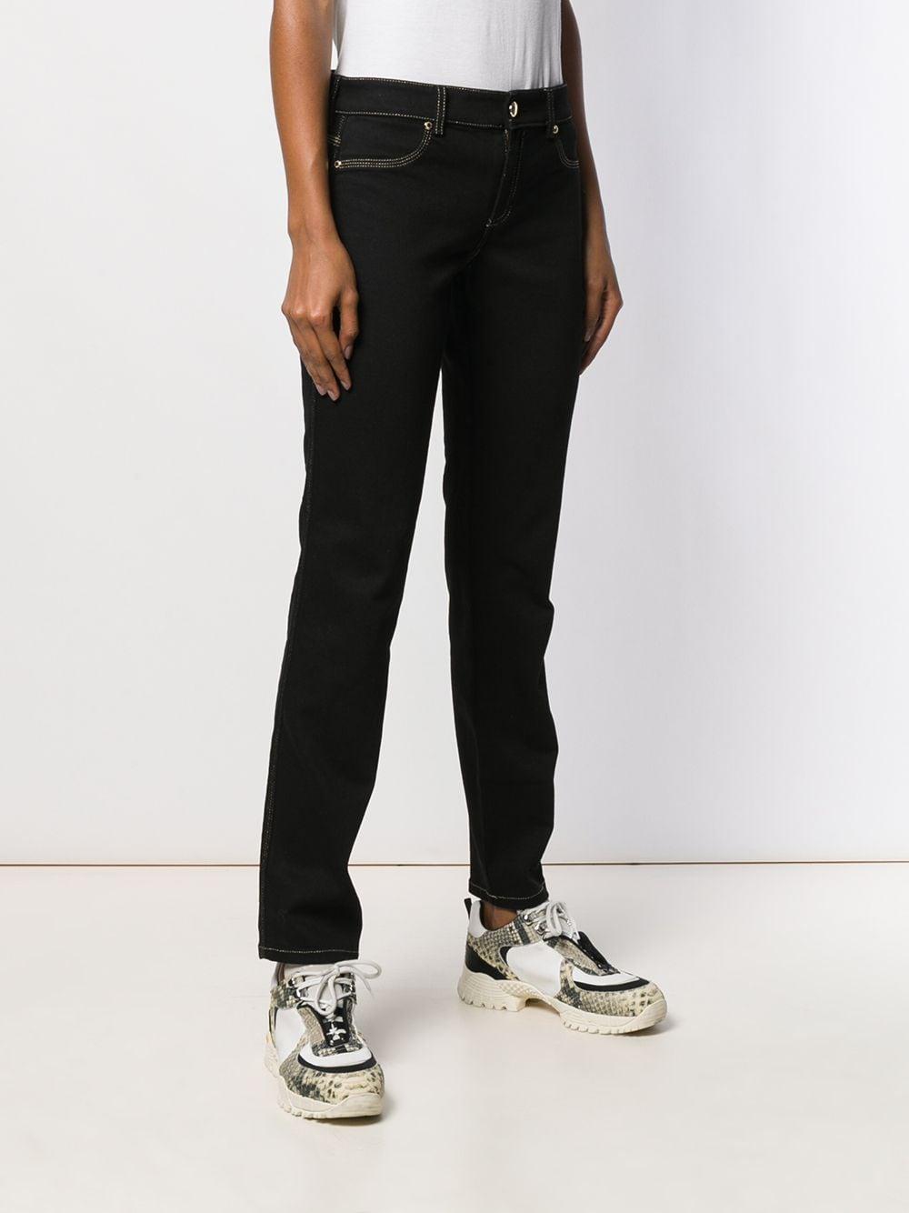 Versace Jeans Denim Contrast Stitching Jeans in Black - Lyst