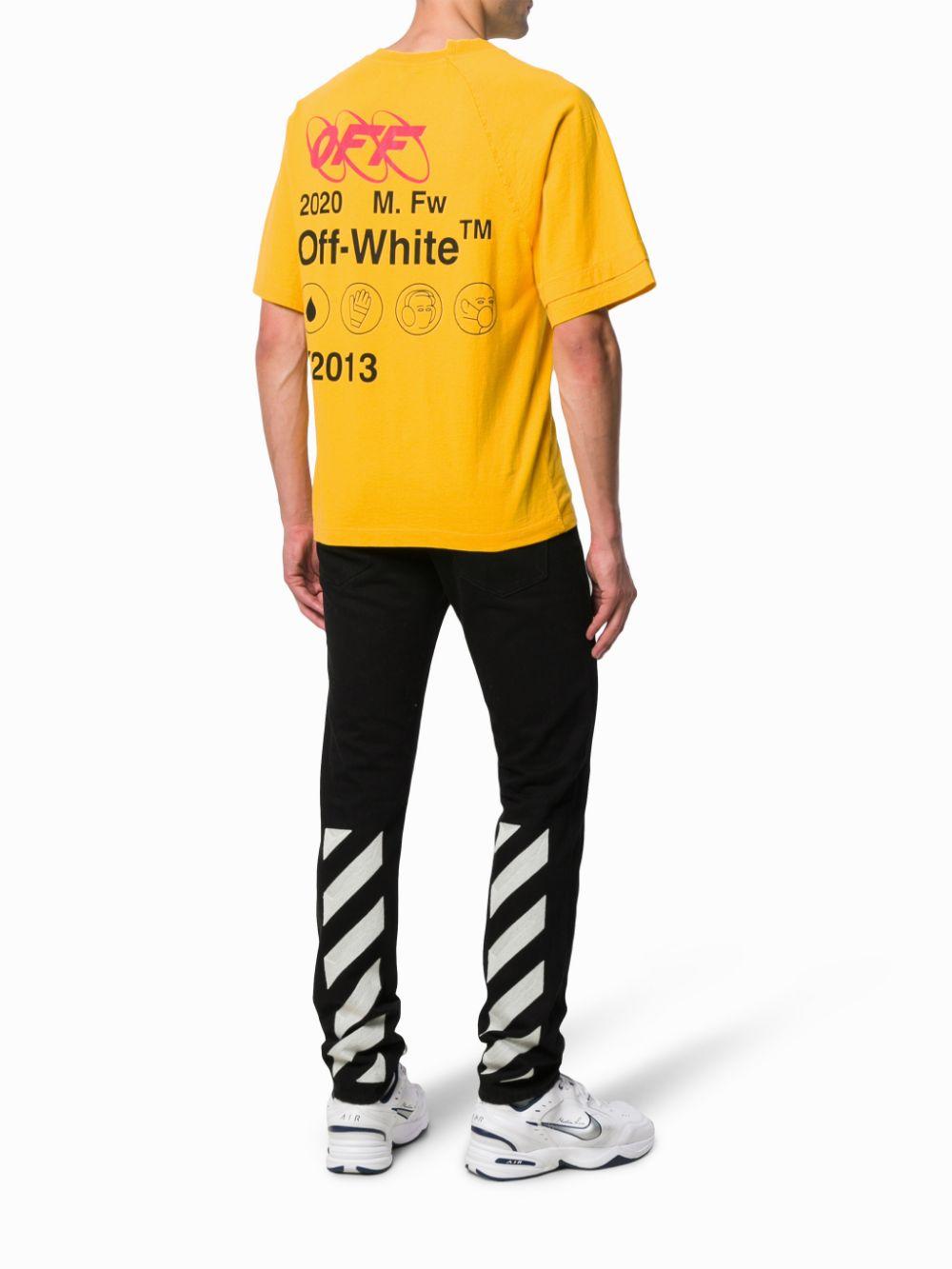 yellow and black off white shirt