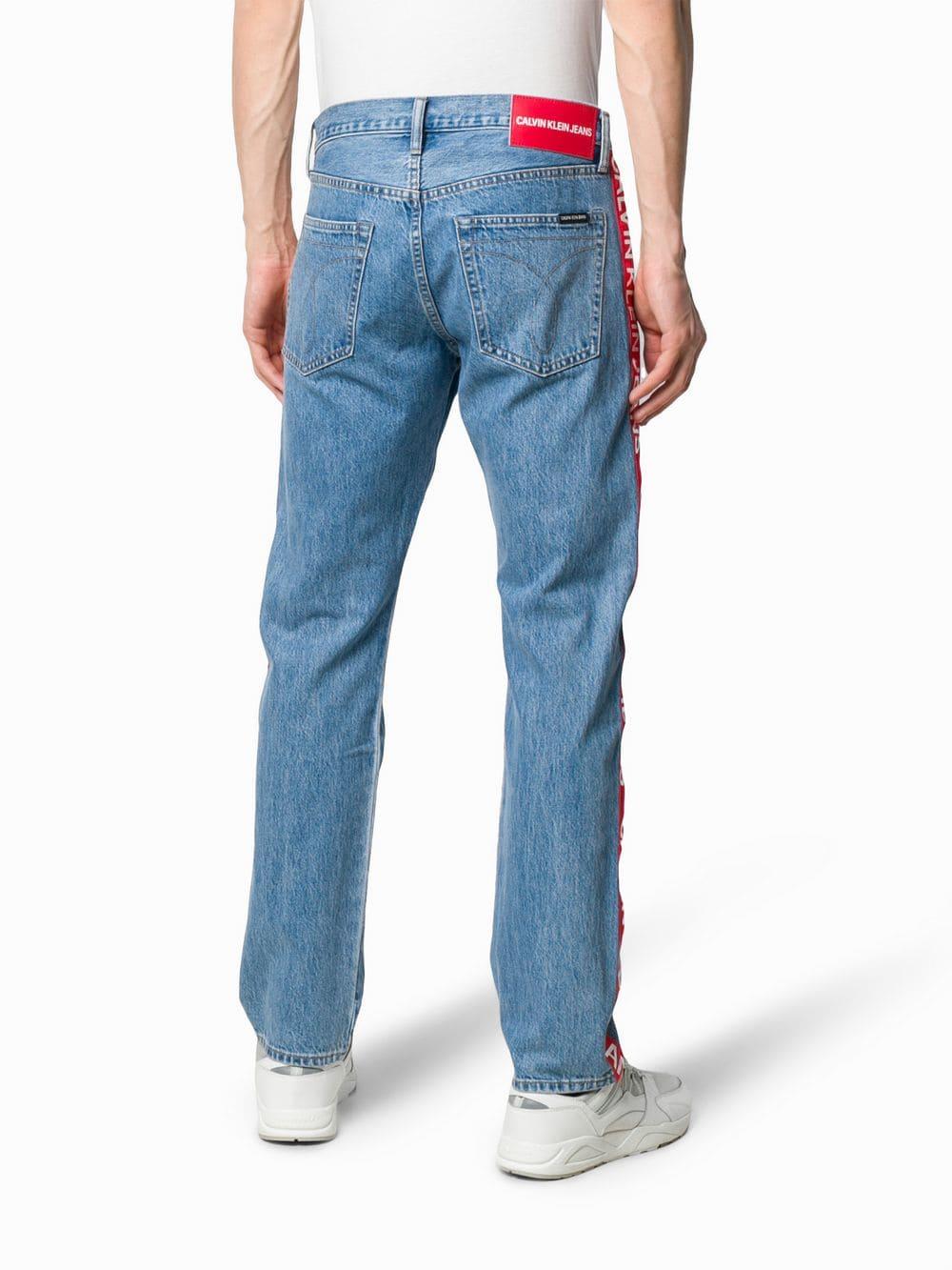 Calvin Klein Denim Logo Stripe Jeans in 