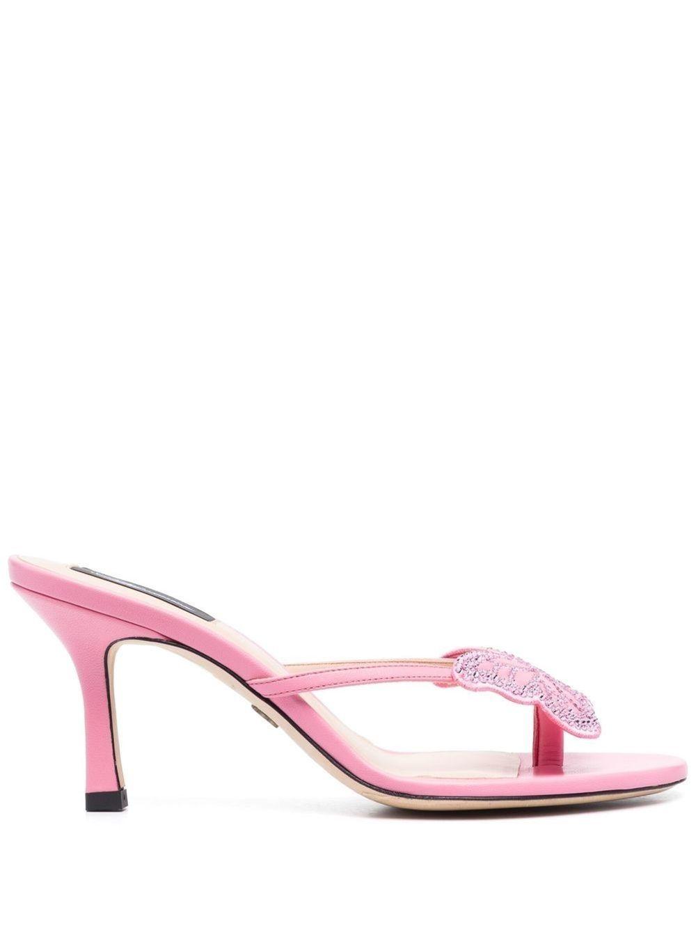 Blumarine Butterfly-patch 90mm Thong Sandals in Pink | Lyst