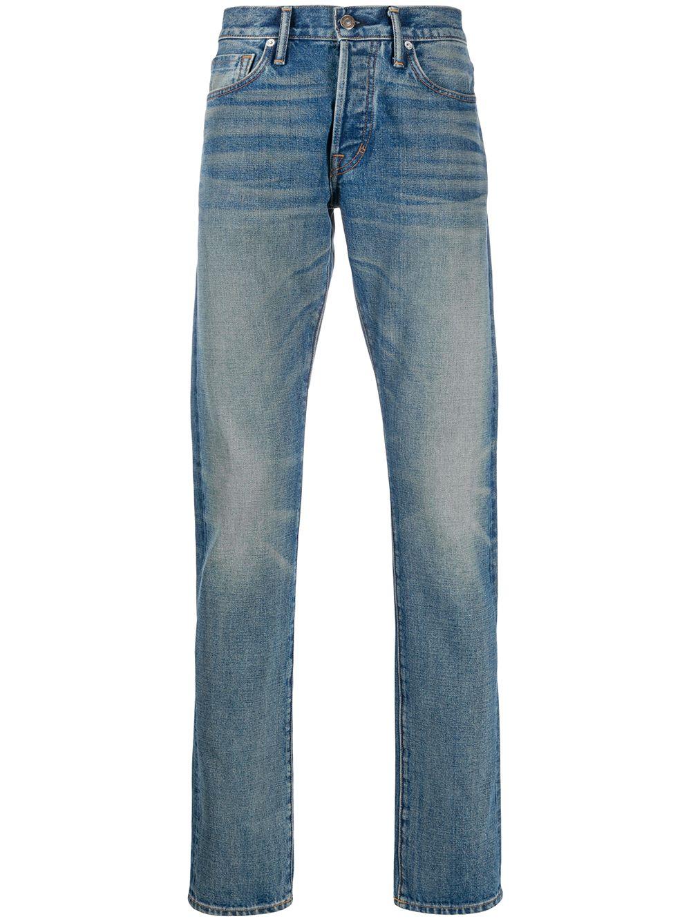 Tom Ford Denim Faded-effect Straight-leg Jeans in Blue for Men - Lyst
