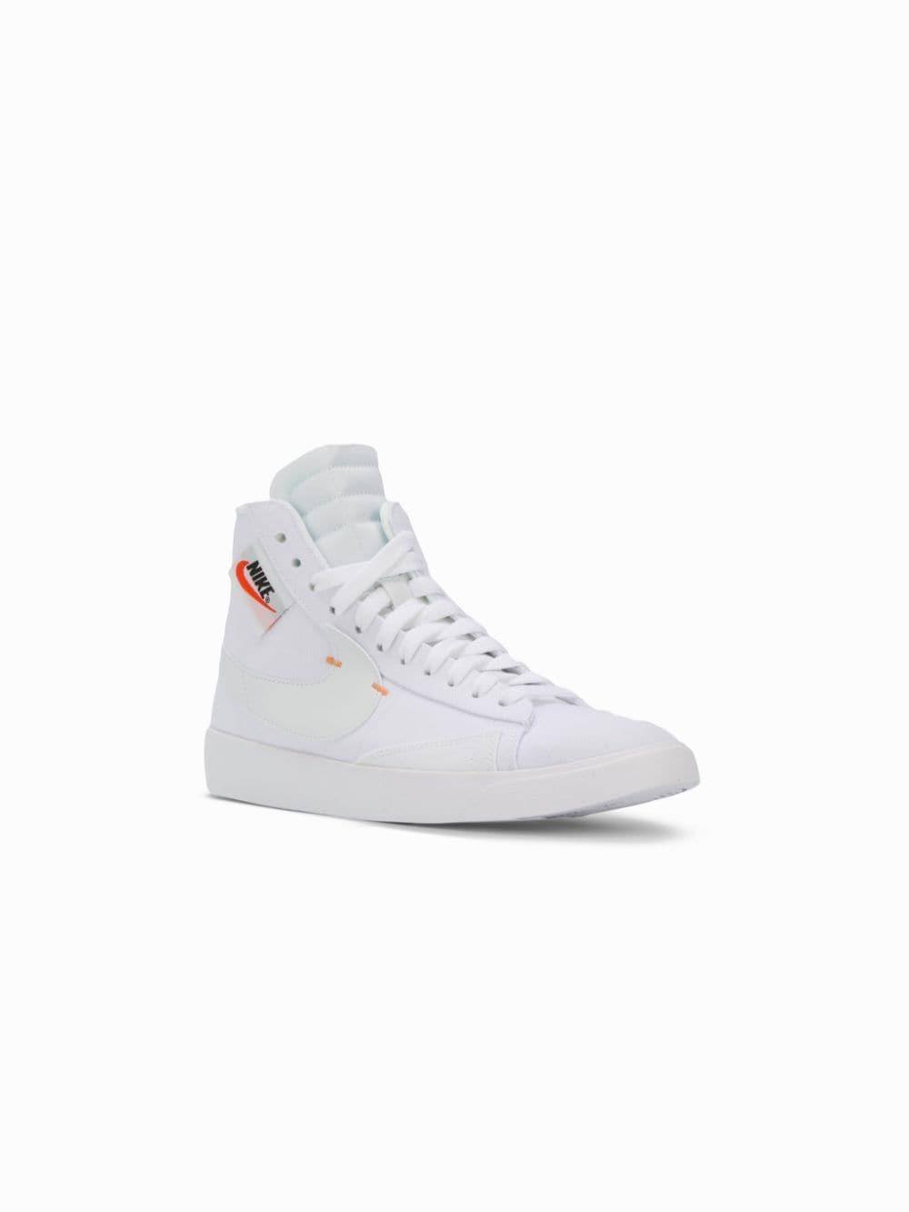 Nike Canvas Blazer Mid Rebel High Top Sneakers in White & Orange (White) |  Lyst