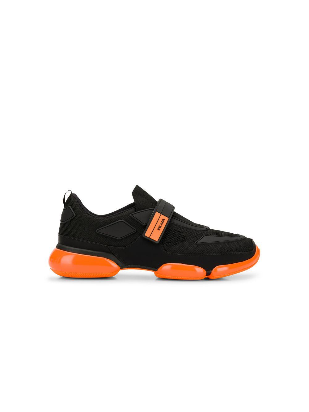 Prada Rubber Black And Orange Cloudbust Sole Detail Sneakers for Men - Lyst