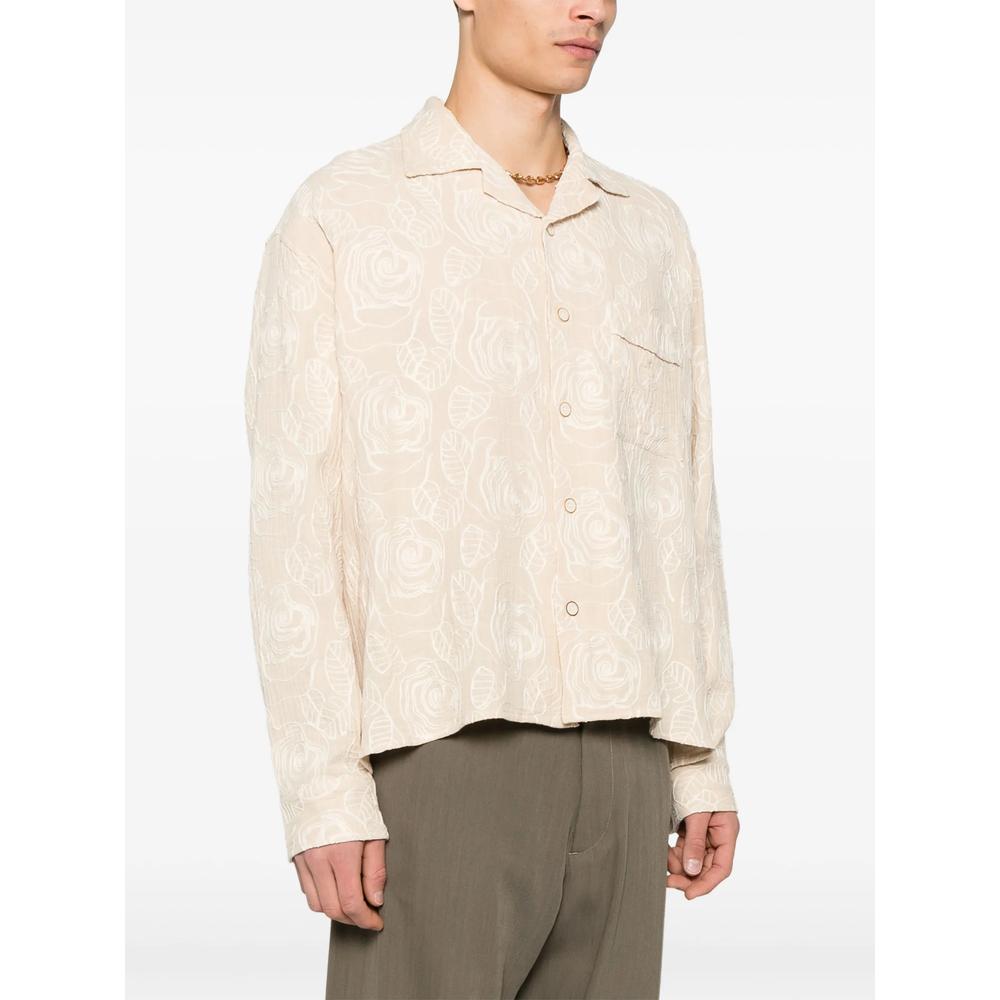トップス CMMN SWDN 25SS Akito Embroidered Shirt Akito Embroidered Shirt
