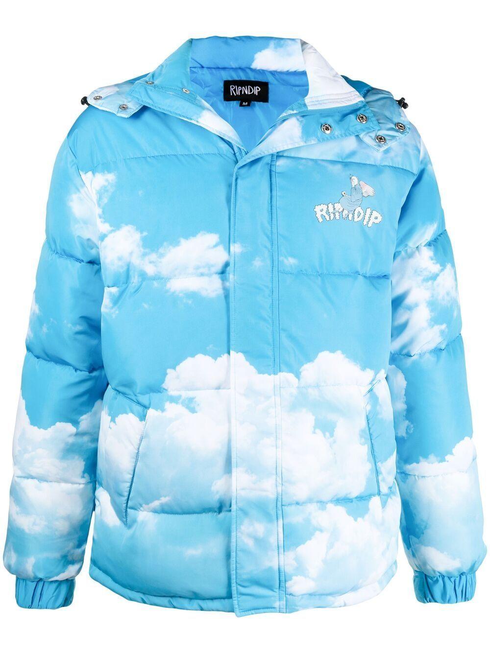 RIPNDIP 'heaven And Hell' Clouds-print Padded Jacket in Blue for 