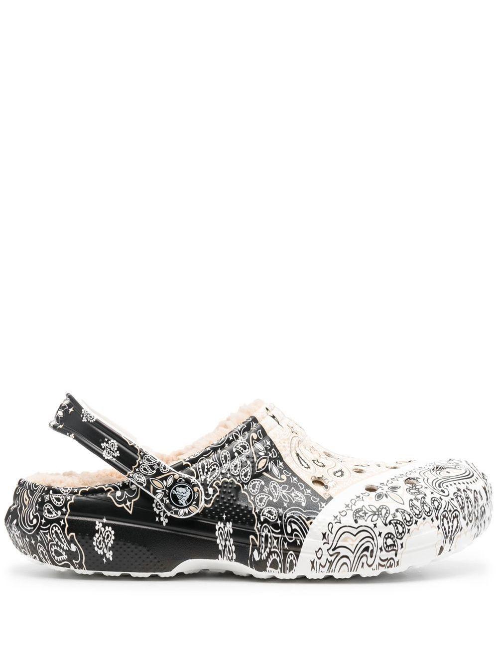 Crocs™ Bandanaprint Fleecelined Slides in White for Men Lyst