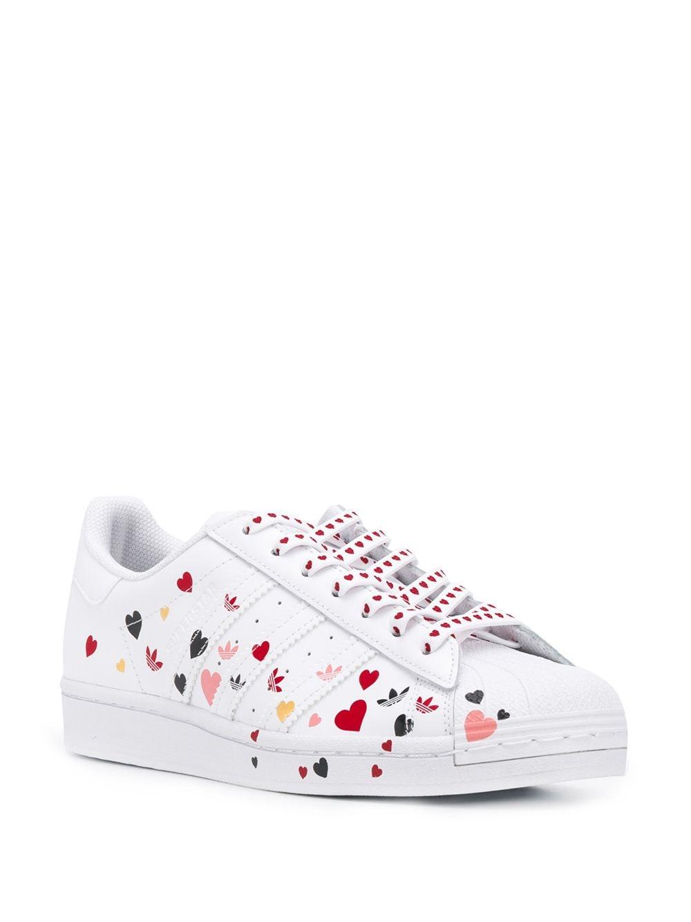 adidas Superstar Heart-print Sneakers in White - Lyst
