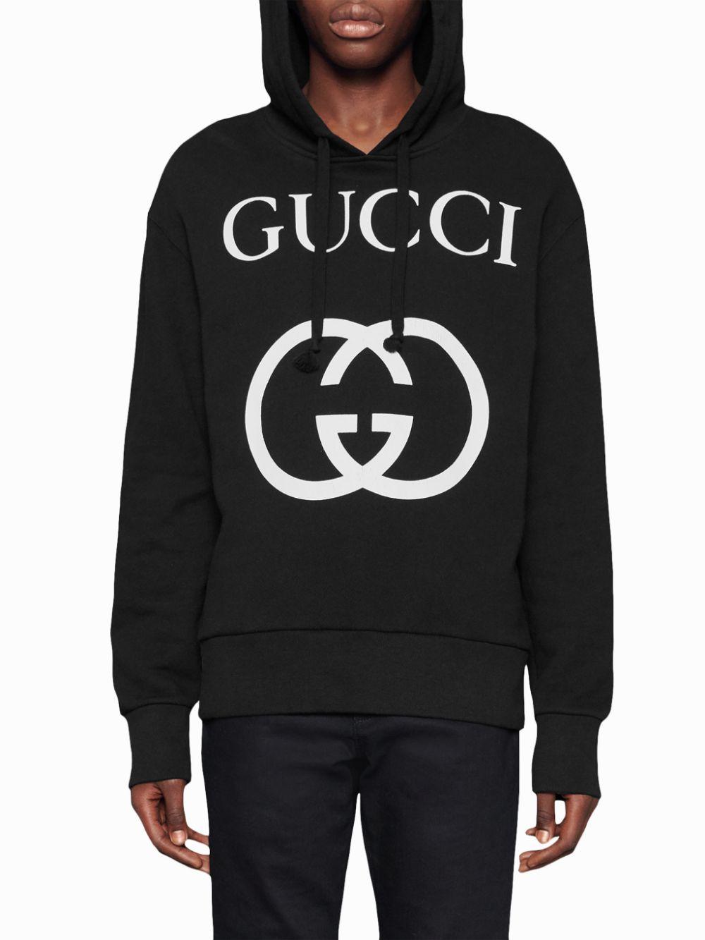Gucci Cotton Gg Oth Hoodie in Black White (Black) for Men - Save 40% | Lyst