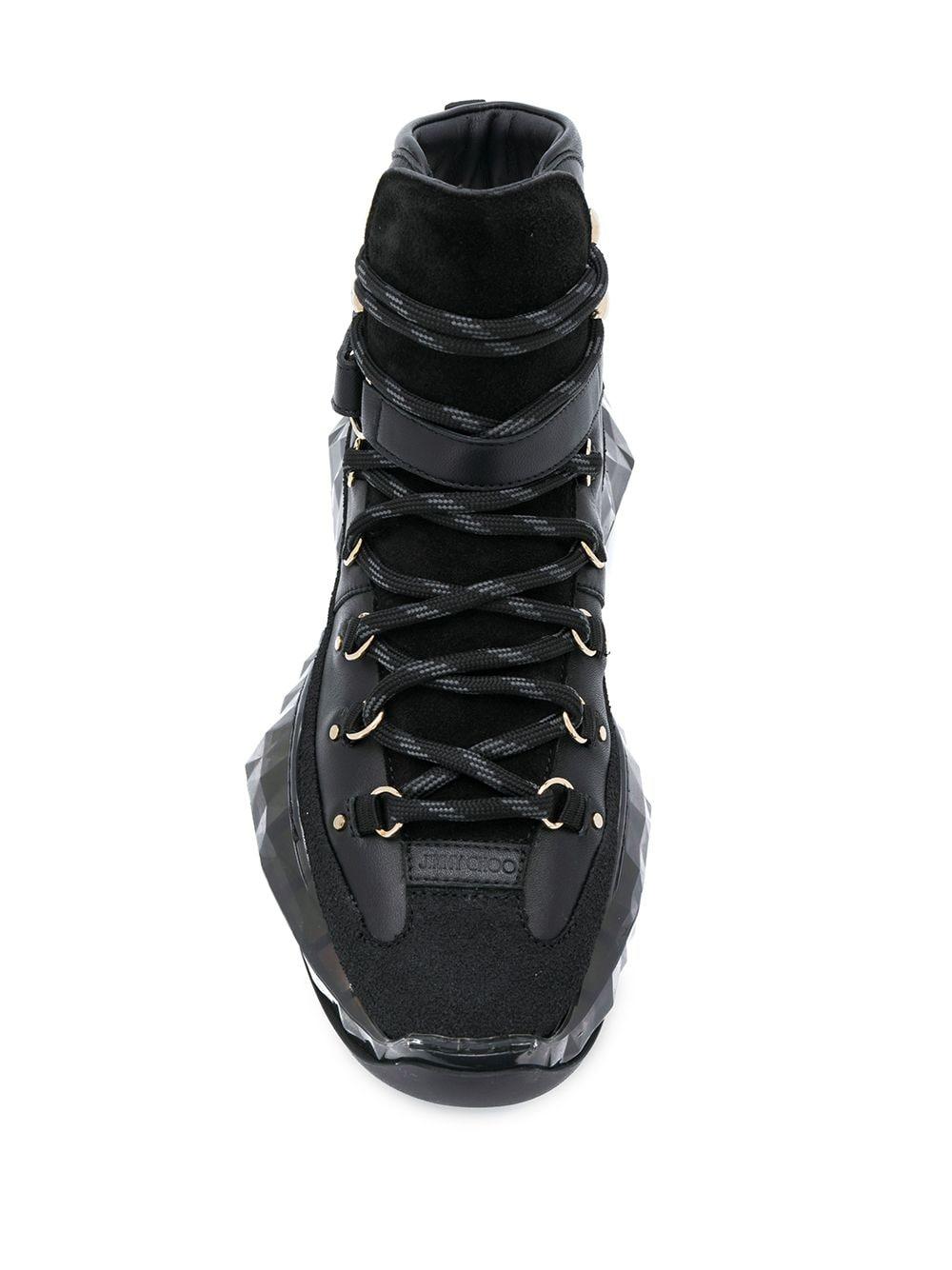 SALE 即発 JIMMY CHOO DIAMOND X HIKE スニーカー ブーツ Jimmy Choo Diamond x Hike/F White Leather Hiking Combat