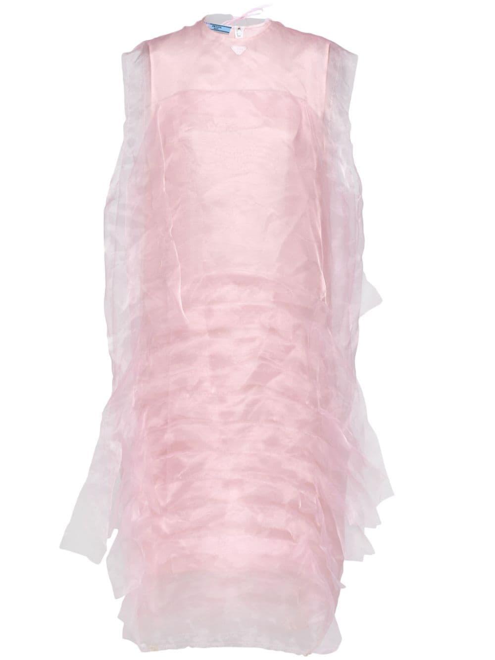 Prada Technical Voile Dress in Pink | Lyst