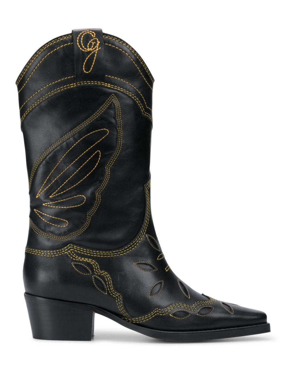 ganni boots nubuck