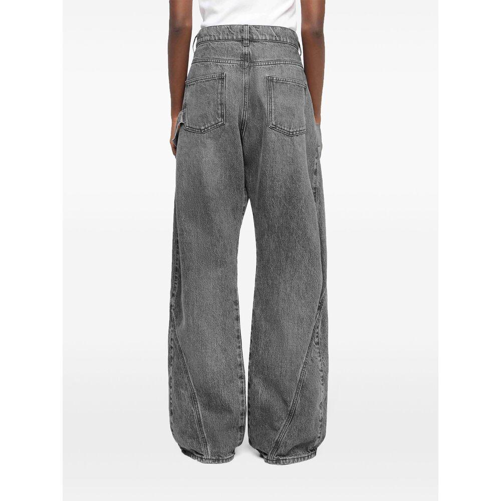 デニム・ジーパン JW ANDERSON Women Denim Pants DT0102 PG1745929 Grey Grey Jeans with embroidered logo JW Anderson - Vitkac Canada