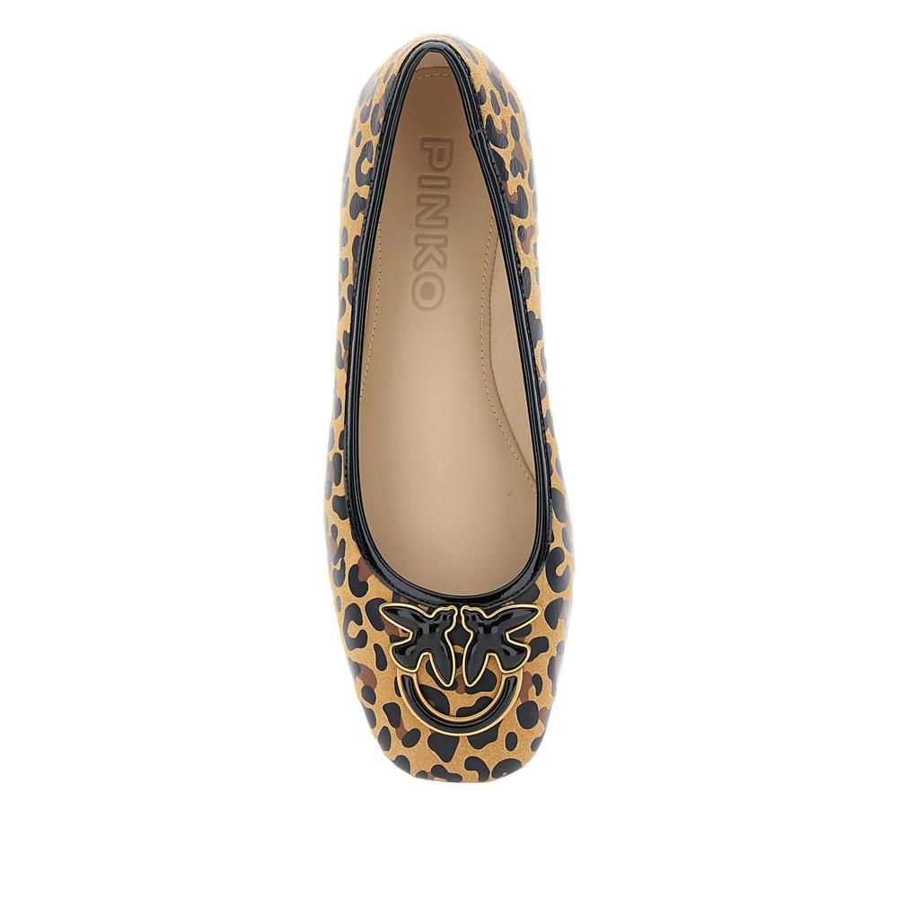 VIP【関税送料無料】希少 PINKO BROWN LEATHER FLATS 102747A0F1-D01Q-04