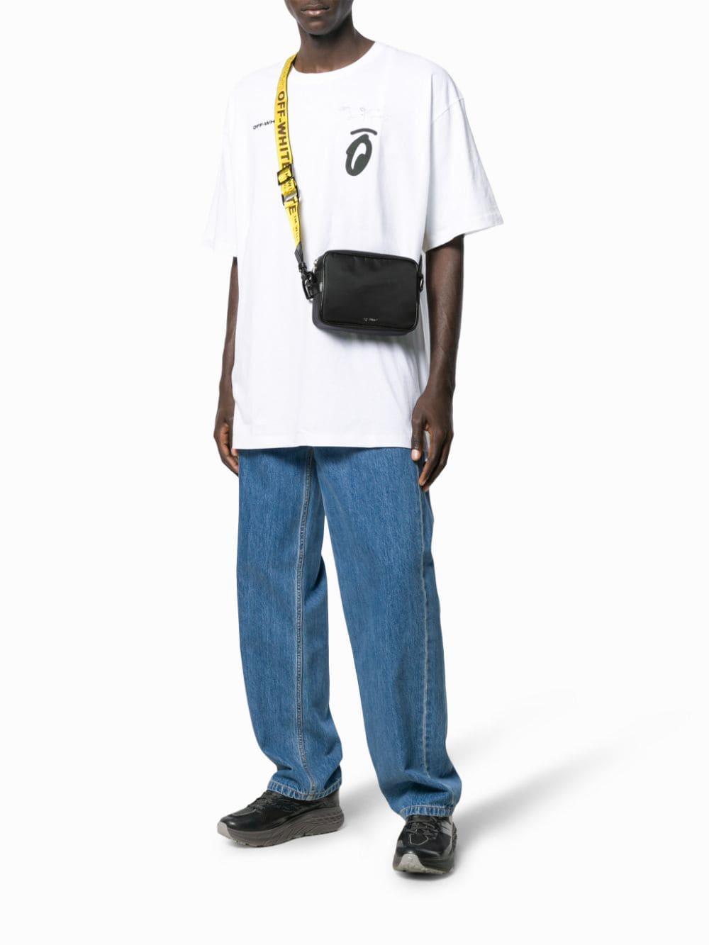 Off-White c/o Virgil Abloh Leather Logo Strap Cross-body Bag in Black for  Men - Lyst