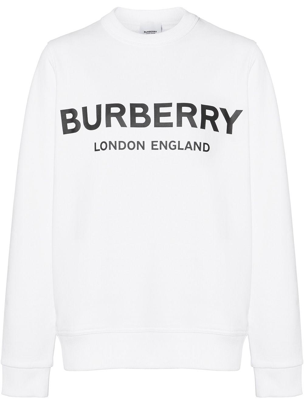 burberry logo print cotton sweatshirt