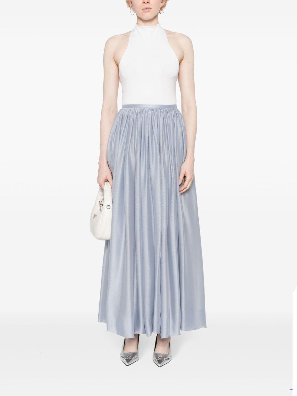 Giorgio Armani Silk Maxi Skirt With Gathered Waistband in Giorgio Armani Silk Maxi Skirt With Gathered Waistband in