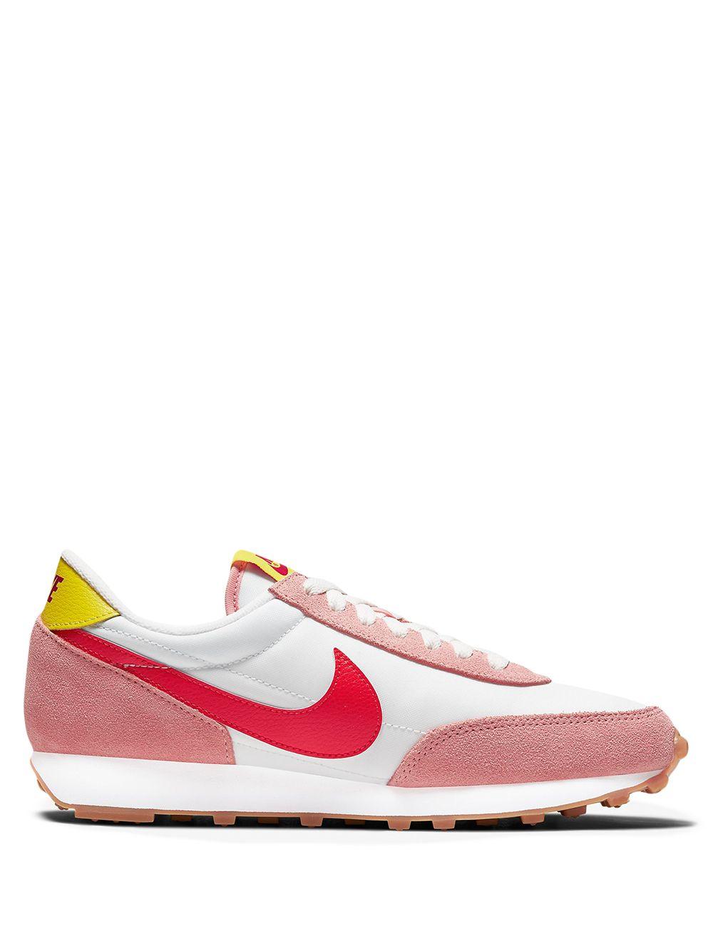 nike daybreak trainers in white and pink