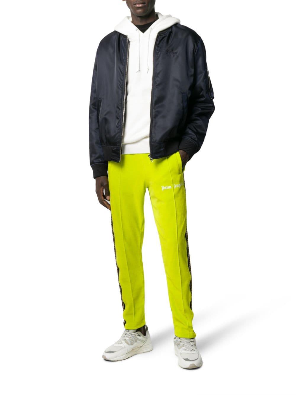 Palm Angels Cotton Velour Side Stripe Track Pants in Green for Men - Lyst