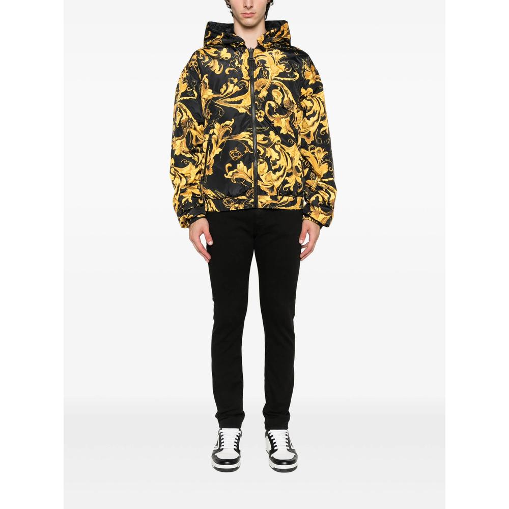 Versace Jeans Couture Baroque-Print Hooded Jacket in Black for Men