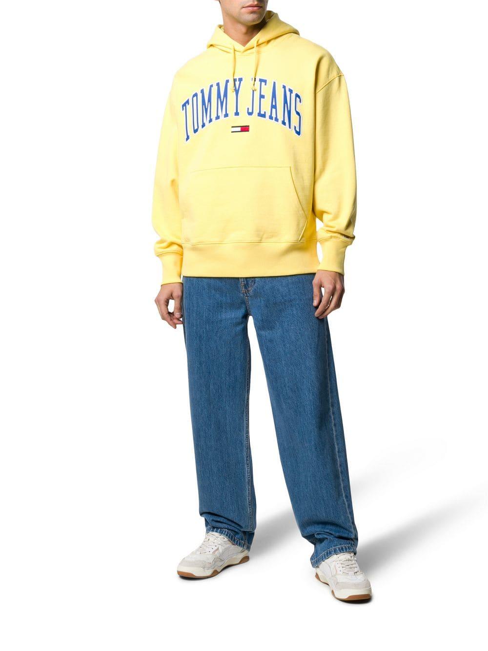 Tommy Hilfiger Denim Classics Logo Pullover Hoodie in Yellow for Men | Lyst