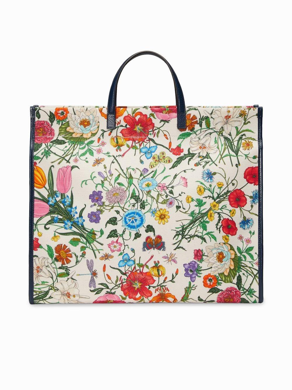 gucci floral tote bag