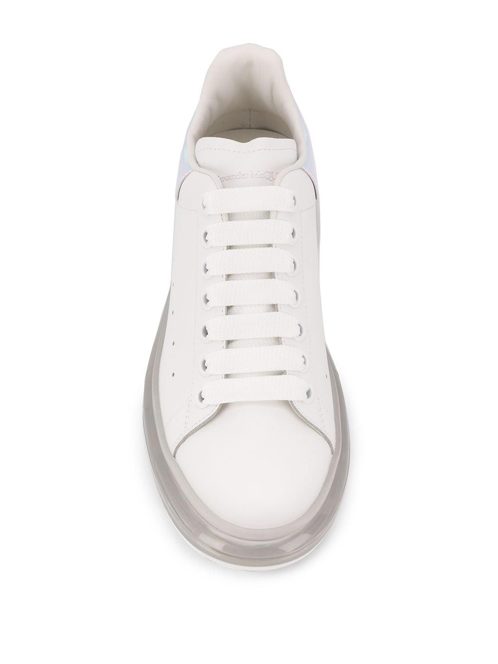 Alexander McQueen Leather Oversized Clear Sole Sneakers in White - Lyst