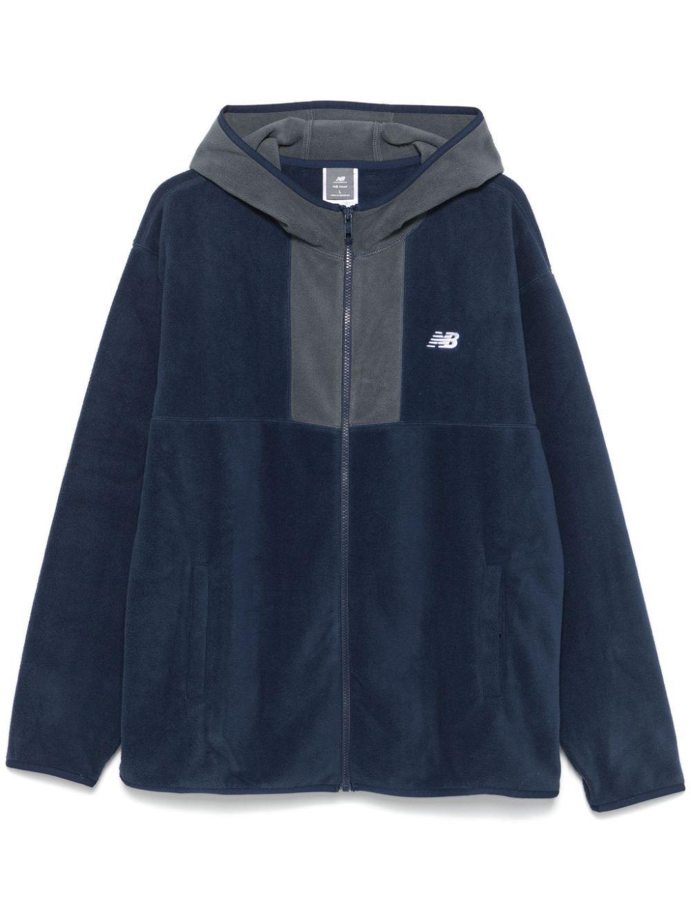 New Balance Fleece Hooded Jacket in Blue for Men Lyst UK
