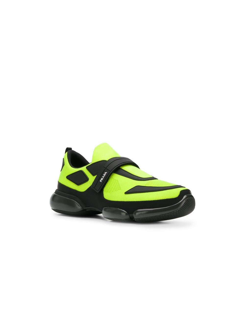 Prada Rubber Yellow Cloudbust Knitted Neon Sneakers for Men | Lyst