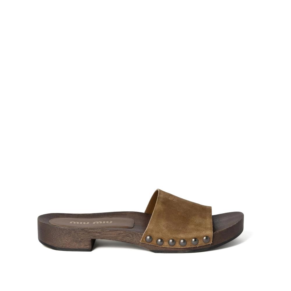 サンダル・ミュール MIUMIU SUEDE FLAT SANDALS 数量限定・在庫限り・早い者勝ち！】 ミュウミュウ / Miu Miu