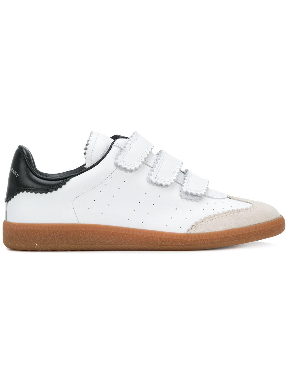 Isabel Marant Leather Beth Three-strap Sneakers in White - Lyst