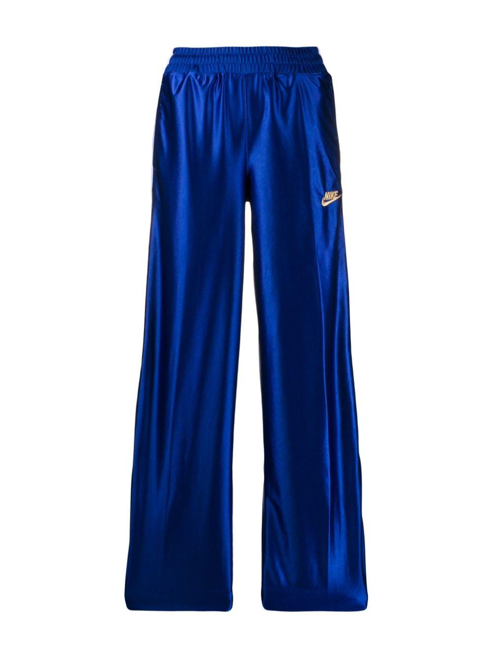 Nike Satin Wide-leg Track Pants in Blue - Lyst