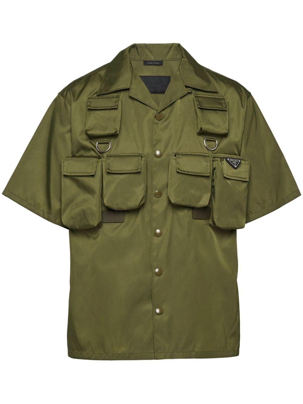 Prada Re-nylon Short-sleeve Shirt in Green for Men | Lyst