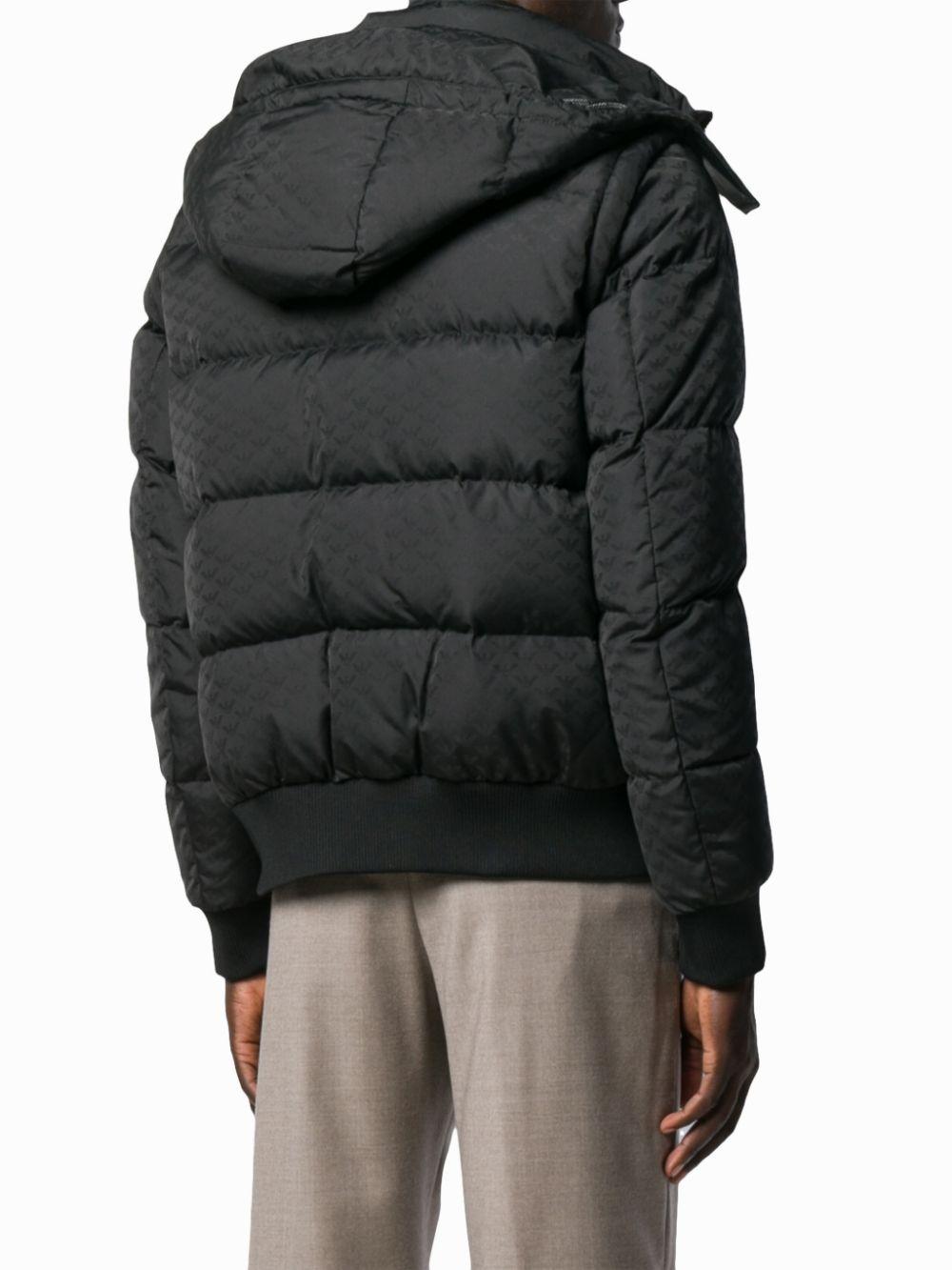 Emporio Armani Synthetic Logo Print Puffer Jacket in Black for Men 