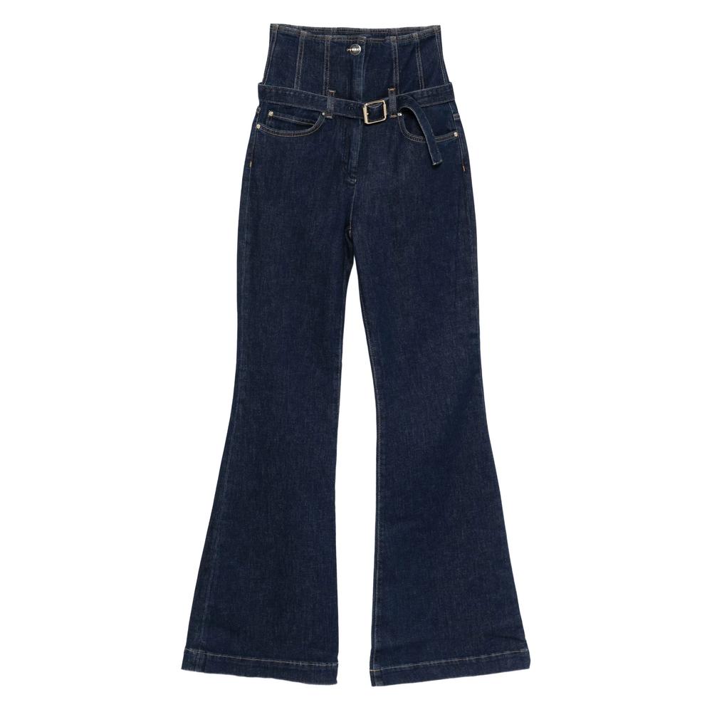 パンツ PINKO Woman Pants Gnawed Blue 100331A213 E28 PINKO Pantalone palazzo azzurro da donna – Pavidas