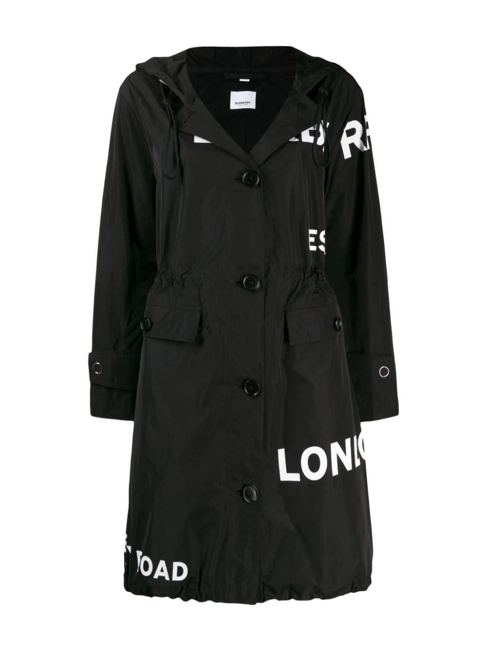 Burberry Cotton Logoprint Trench Coat in Black Lyst