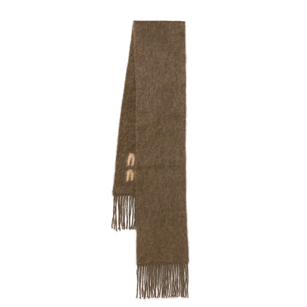 小物 MIU MIU wool scarf Logo mohair and wool-blend scarf in purple - Miu Miu | Mytheresa