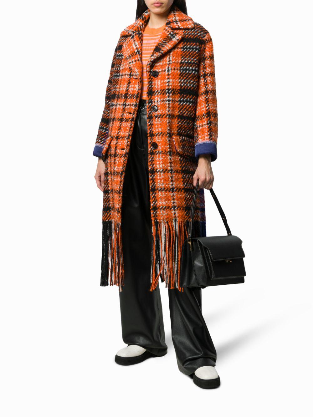 orange check coat